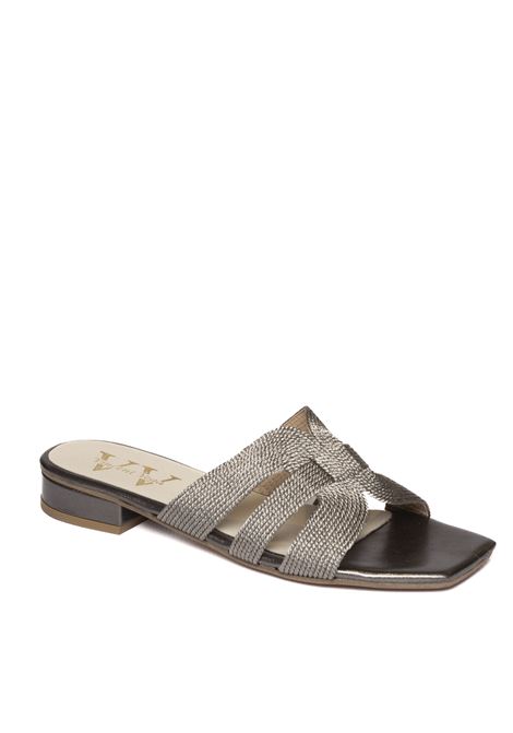 Pewter rafia sandal VINCENT VEGA | COUNTRY PTQ20RAFIA-PLOMO